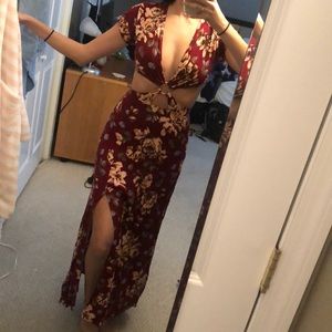 Floral, Cut-Out, Maxi Dress.